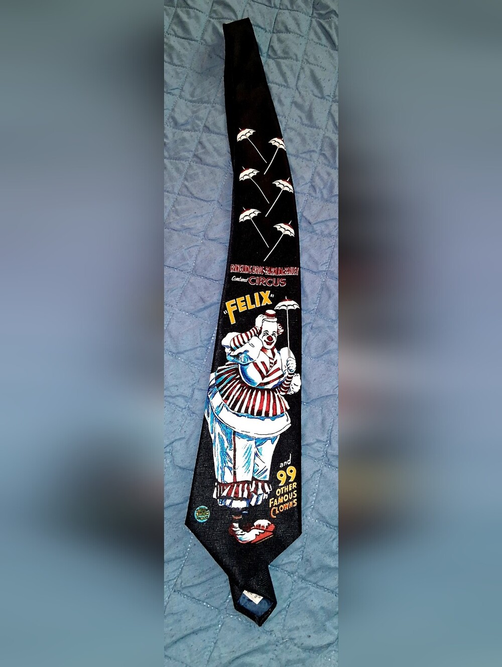 Ringling Bros. and Barnum & Bailey Circus Felix the Clown Tie. Vintage